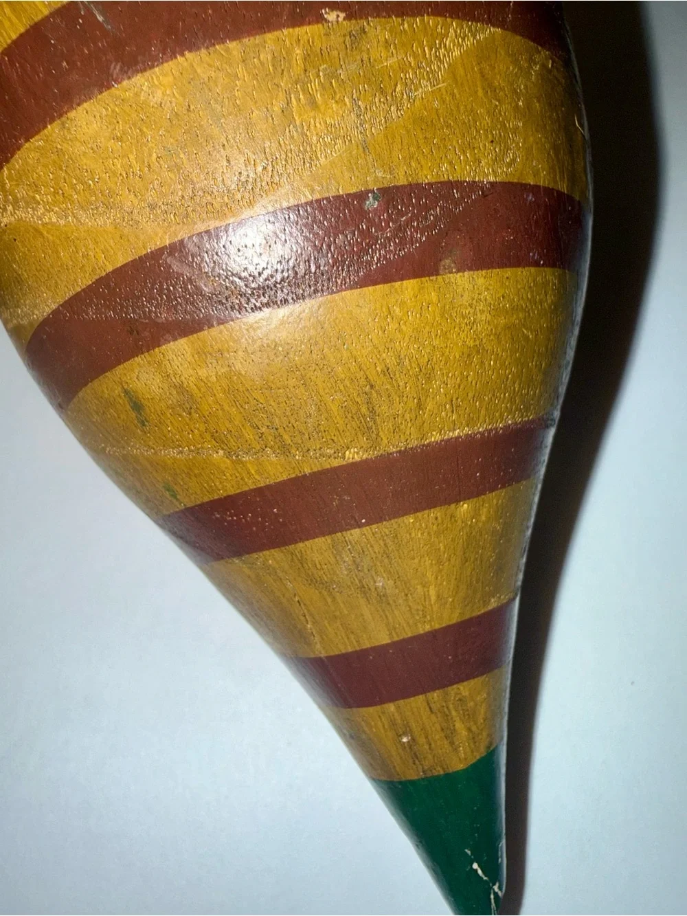 Antique Folk Art Painted Spinning Top Toy Wooden Top Hand Painted Collectible